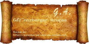 Günszberger Azurea névjegykártya